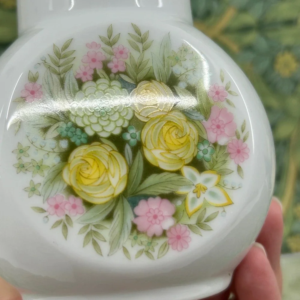 Noritake Younger Image China Japan 80s Bud Vase Creamer Floral Design Decor
